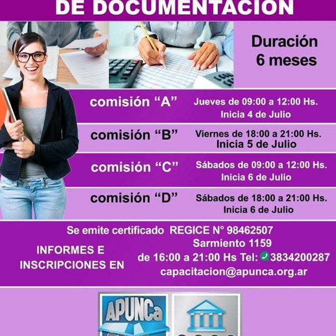 ULTIMOS DÍAS DE INSCRIPCIÓN, CURSO DE «PRECEPTOR Y ARCHIVO DE DOCUMENTACION».