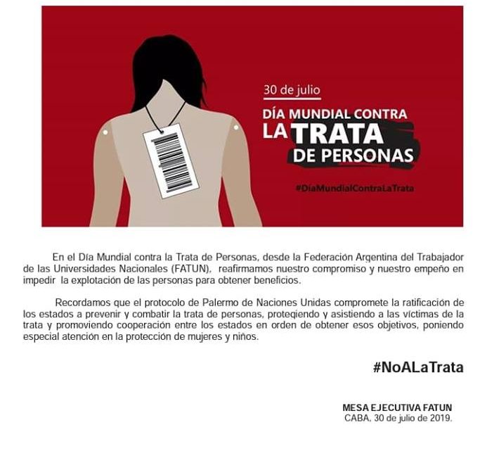 Día de la lucha contra la Trata de Personas