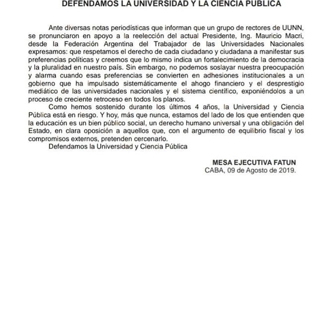 POR UNA UNIVERSIDAD GRATUITA, PLURALISTA, DEMOCRATICA Y COGOBERNADA.