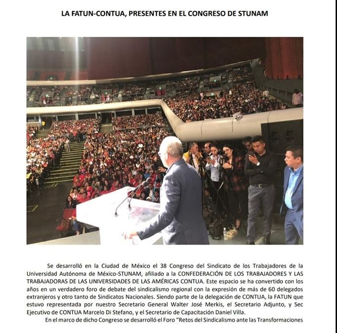 FATUN – CONTUA, presente en el Congreso de STUNAM