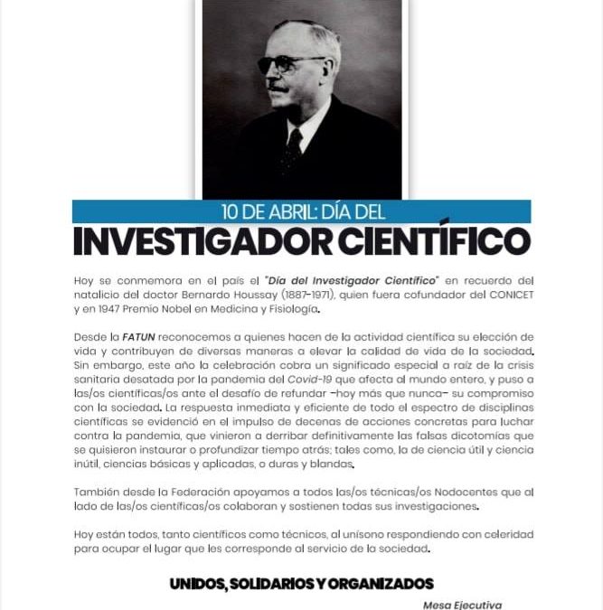 10 DE ABRIL DÍA DEL INVESTIGADOR CIENTÍFICO