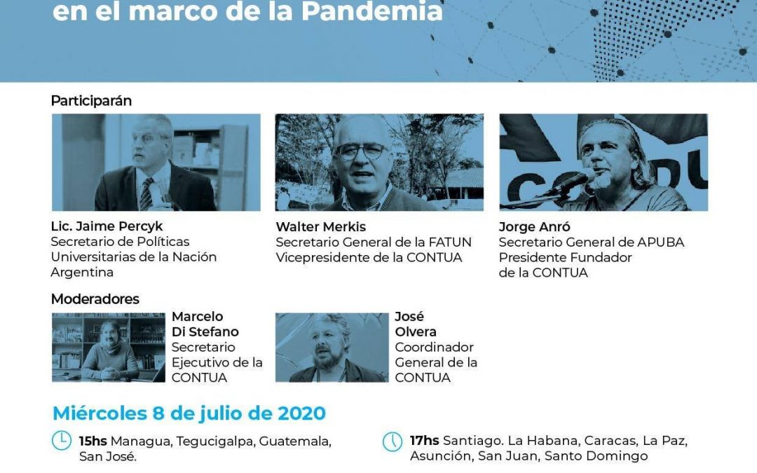 APUNCa TE INVITA AL CONVERSATORIO: «EDUCACIÓN SUPERIOR EN EL MARCO DE LA PANDEMIA.