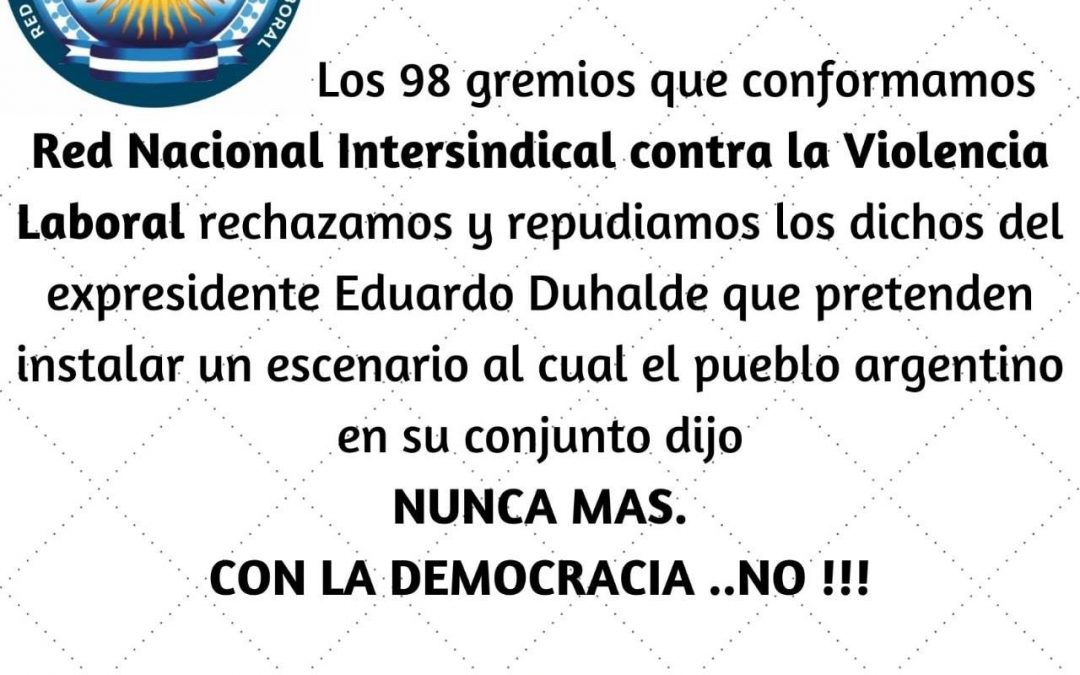 DOCUMENTO DE LA RED NACIONAL INTERSINDICAL CONTRA LA VIOLENCIA Y ACOSO LABORAL