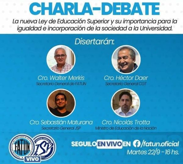 APUNCa, invita a participar en la Charla – Debate: «LA NUEVA LEY DE EDUCACIÓN SUPERIOR Y SU IMPORTANCIA PARA LA IGUALDAD E INCORPORACIÓN DE LA SOCIEDAD A LA UNIVERSIDAD»