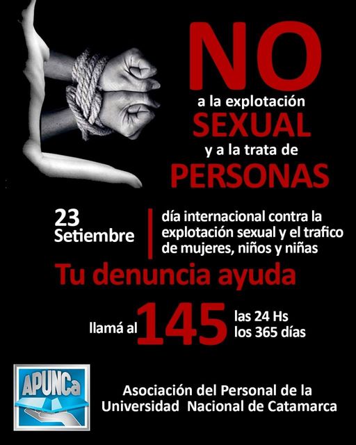 23 de Septiembre Día Internacional contra la explotación Sexual y el Tráfico de Mujeres. Desde hace 13 años el 23 de septiembre se celebra el Día Internacional contra la Explotación Sexual y la Trata de Personas.