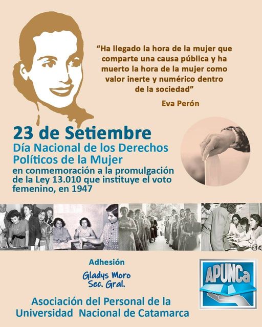 A 73 años de la Promulgación de la Ley del Voto Femenino.