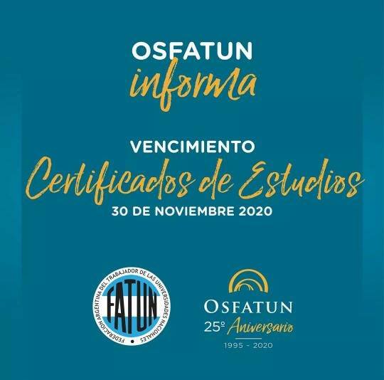 La Comisión Directiva de APUNCa, informa a los afiliados a la OSFATUN