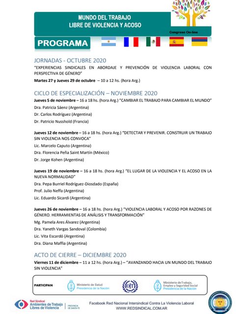 Red Nacional Intersindical Contra La Violencia Laboral