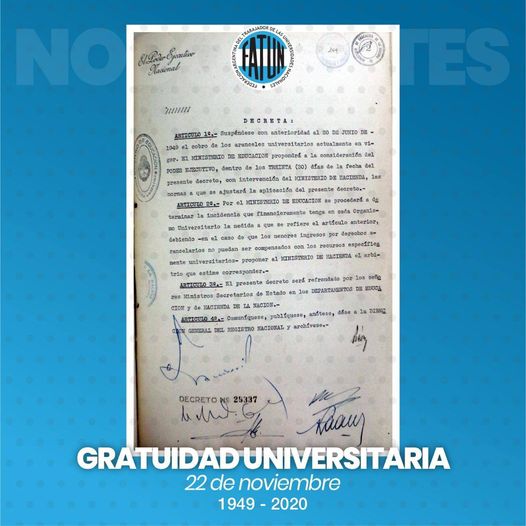 DÍA DE LA GRATUIDAD UNIVERSITARIA