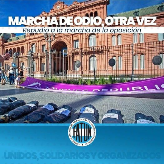 Repudio a la marcha de la oposición